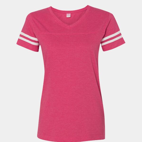 B3RP Women's Football V-Neck Fine Jersey Tee Thumbnail