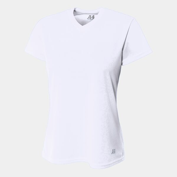 B3 Number Only Ladies' Birds-Eye Mesh V-Neck T-Shirt Thumbnail