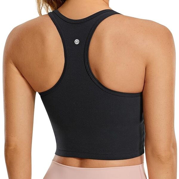 CRZ YOGA Butterluxe Womens Y-Back Racerback Longline Sports Bra Thumbnail