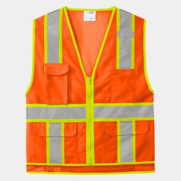 B3V Ansi 107 Class 2 Surveyor Zippered Two Tone Vest Thumbnail