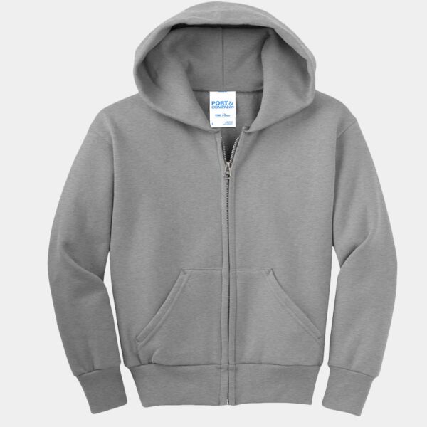 B3Vnp-Youth Core Fleece Full Zip Hooded Sweatshirt Thumbnail