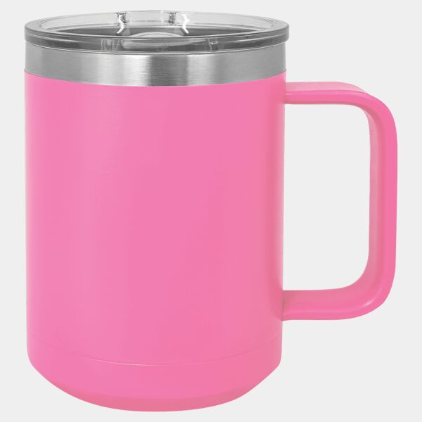 Polar Camel 15 oz. Pink Vacuum Insulated Mug with Slider Lid Thumbnail